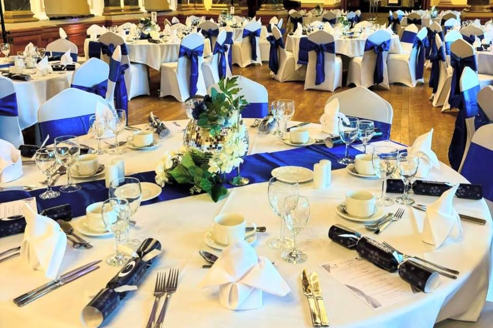 Chair covers with satin sashes