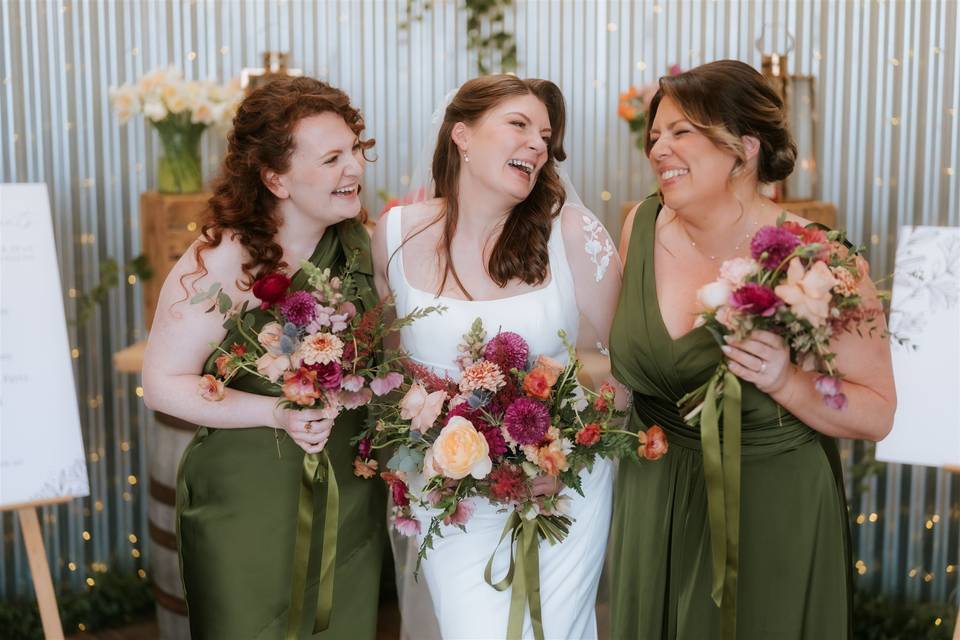 Bridal and bridesmaid bouquets