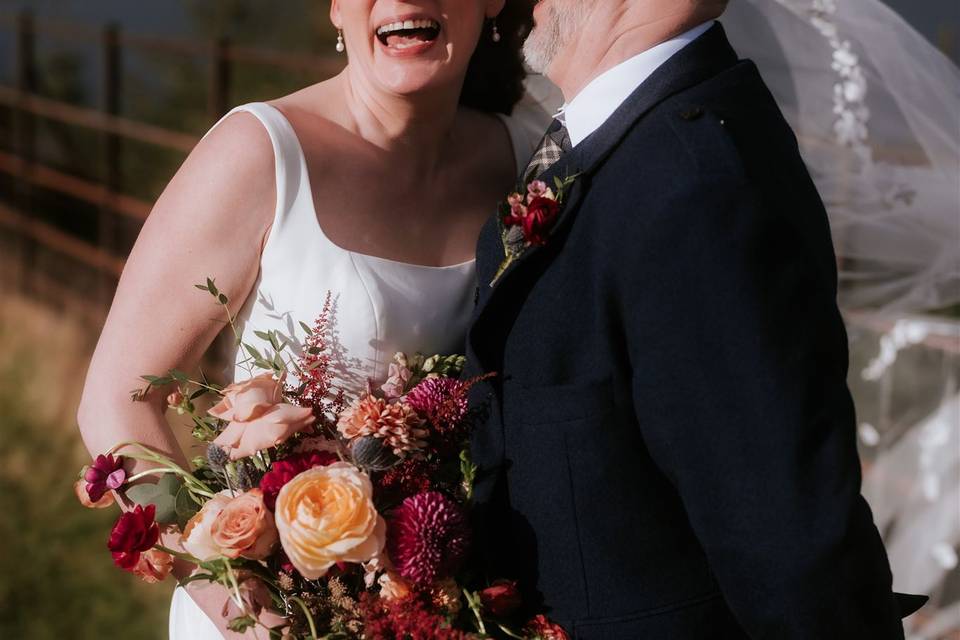 Burgundy bridal bouquet
