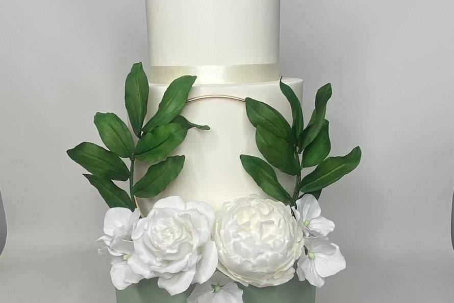 Sage green wedding cake