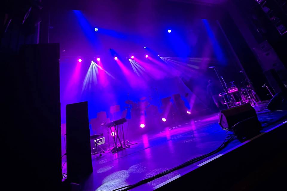 A live band stage