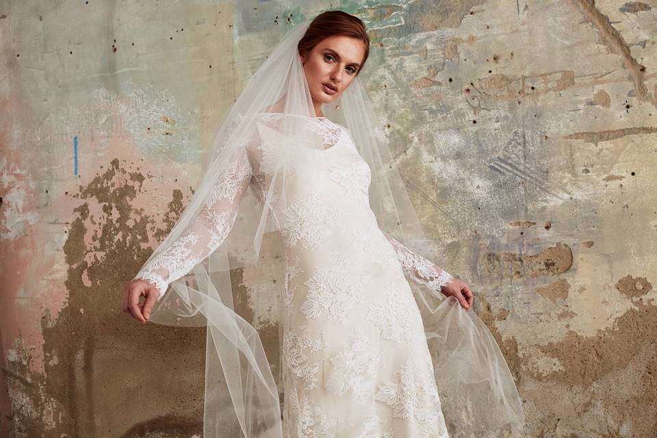 Elegant lace with veil