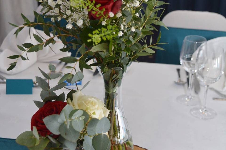 Hoop Centrepiece with floral d