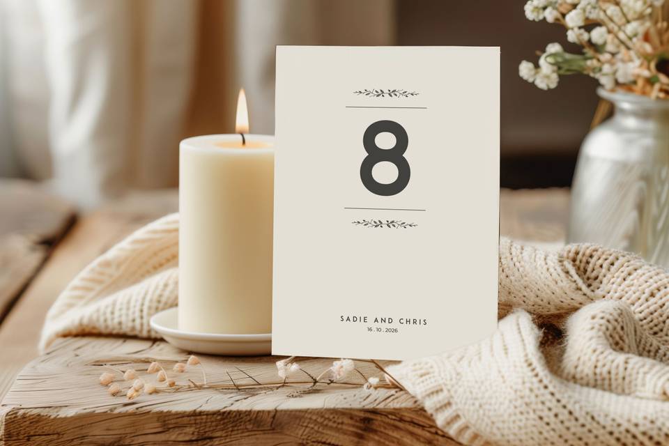 Country Wedding Table Number