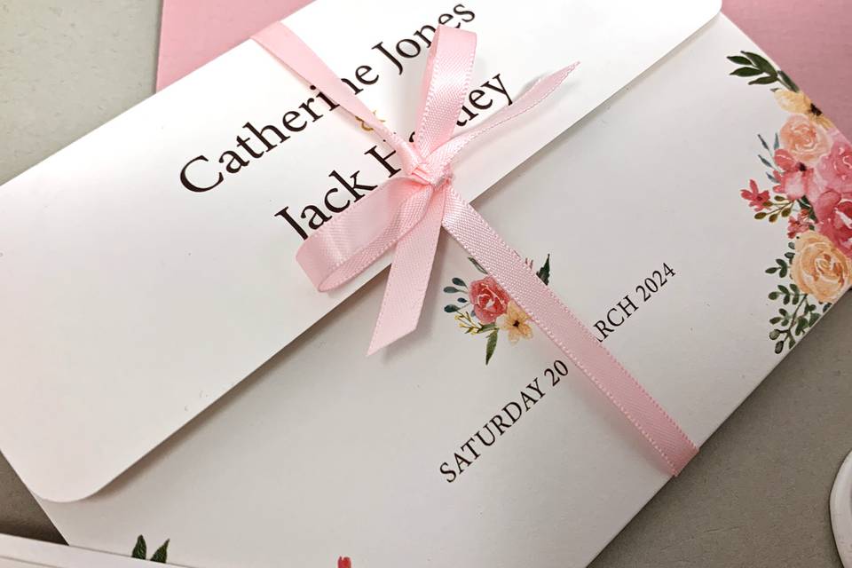 Pink Wedding Invitation