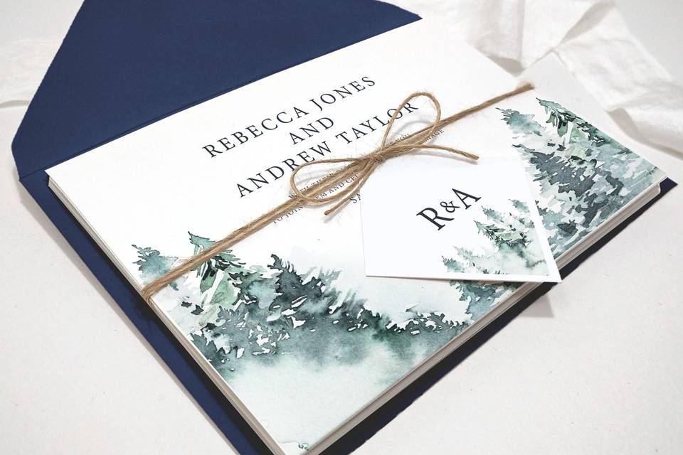 Forest Concertina Invitation