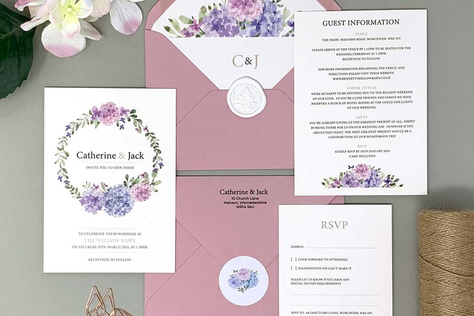 Hydrangea Invitation Bundle