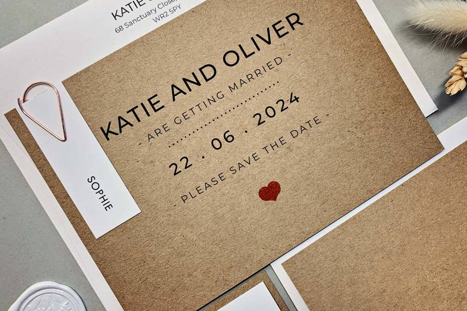 Kraft Wedding Invitation