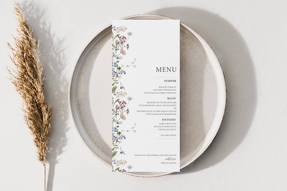 Wedding Menu