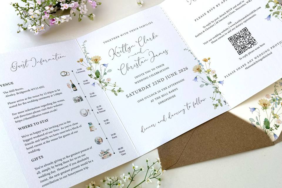 Summer Concertina Invitation
