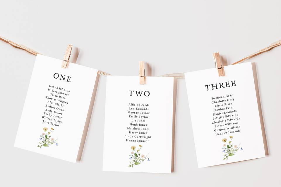 Summer Flowers Seating Plan