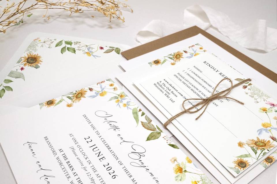 Sunflower Wedding Invitation