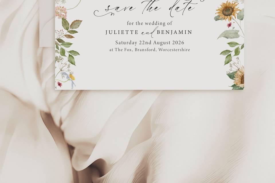Sunflowers Save the Date