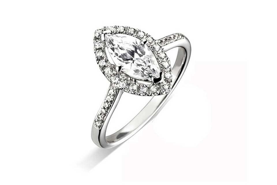 Béo Halo Marquise Diamond Ring