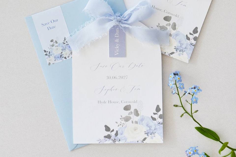 Pastel Blue Save the dates