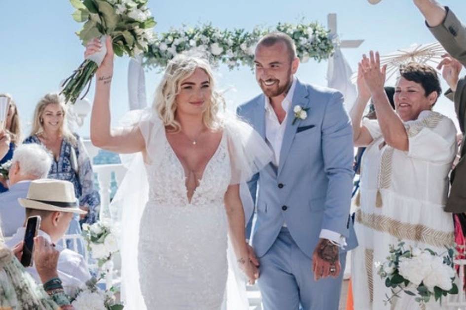 Bride and groom in Ibiza