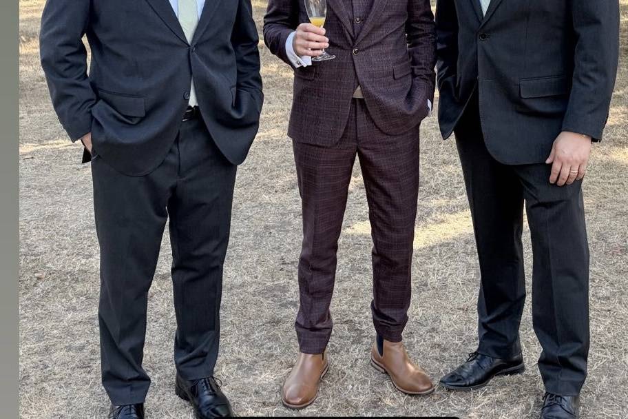 Groom and best man twins