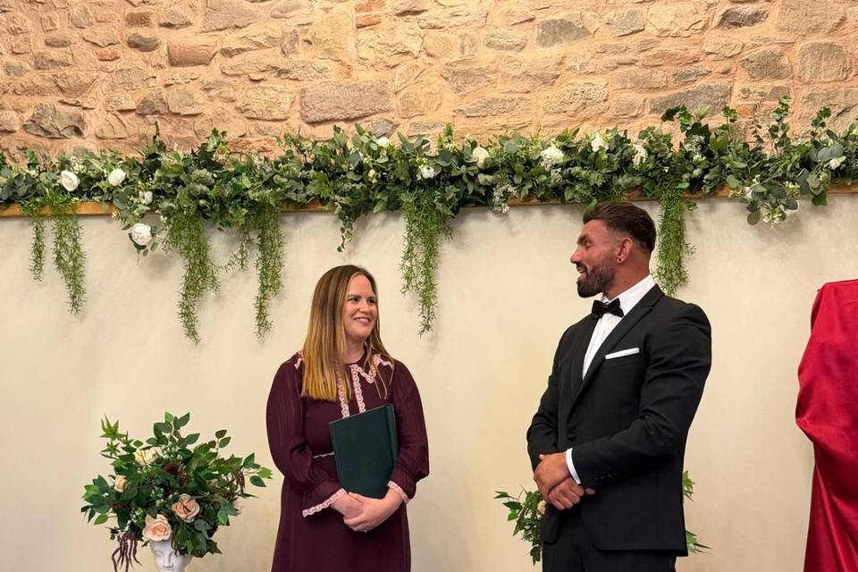 Talking to the groom