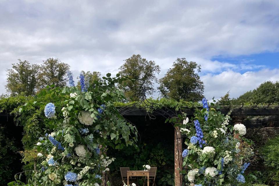 Hues of blue and fluffy whites