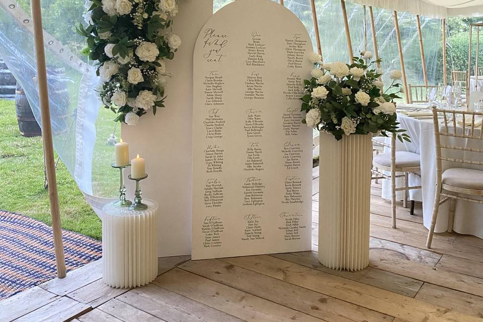 Floral seating plan