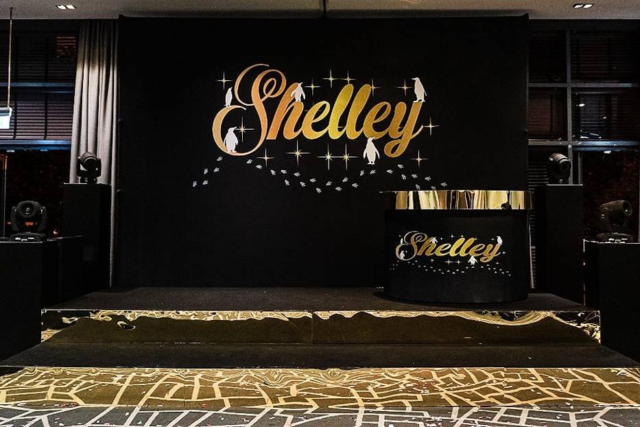 Black and gold backdrop