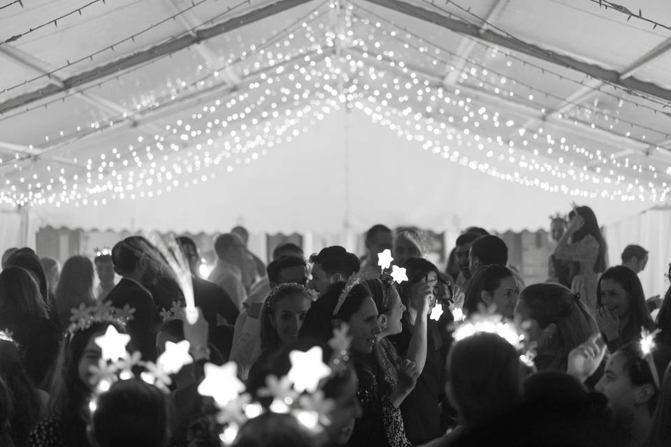 Twinkle lights overhead