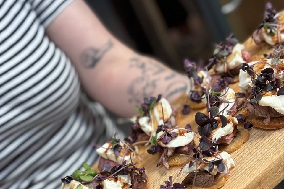 Steak Crostini Canape