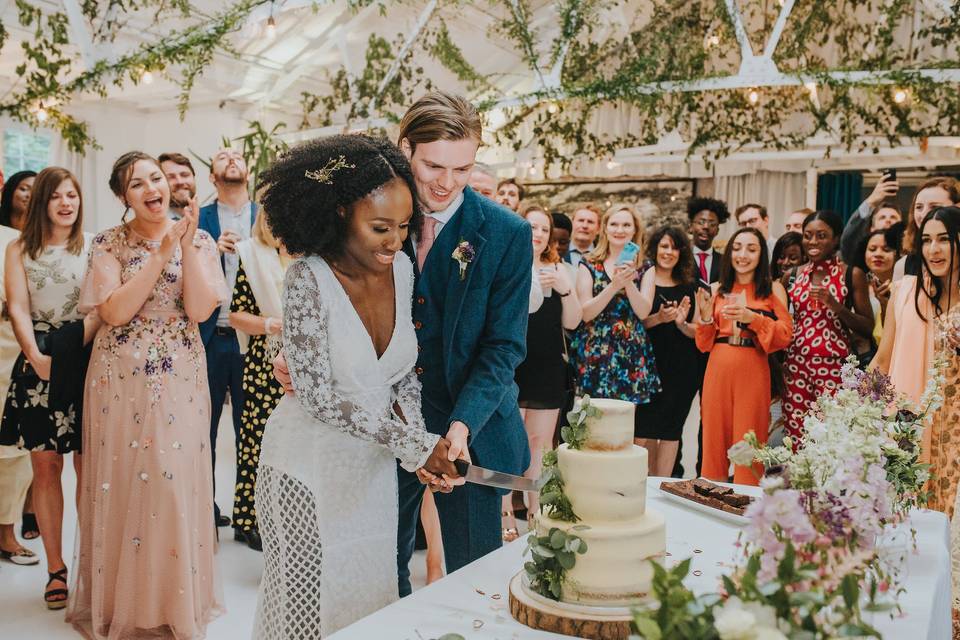 Tiered cake serving up to 120