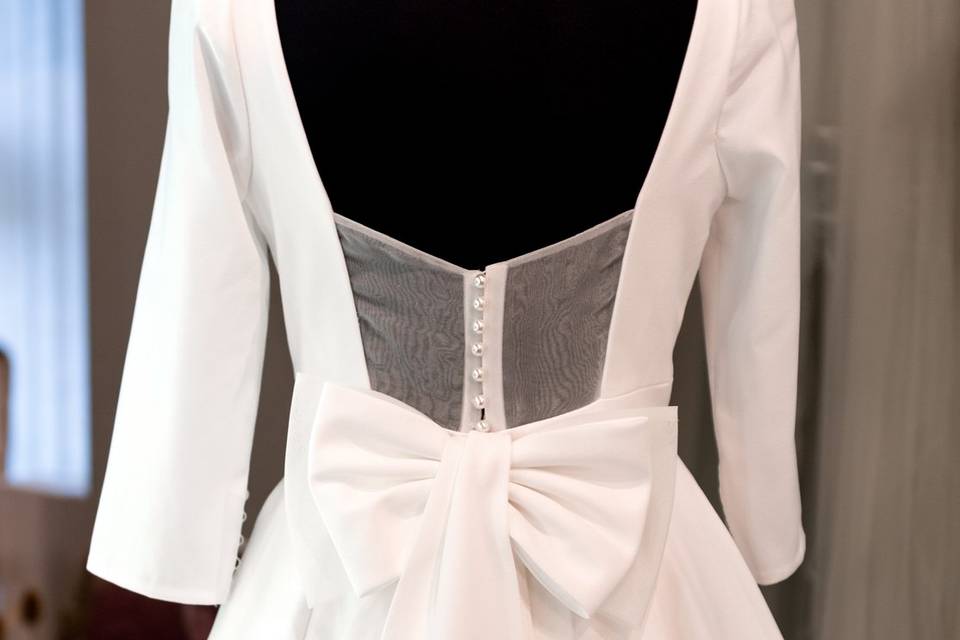 Back detail on wedding dress