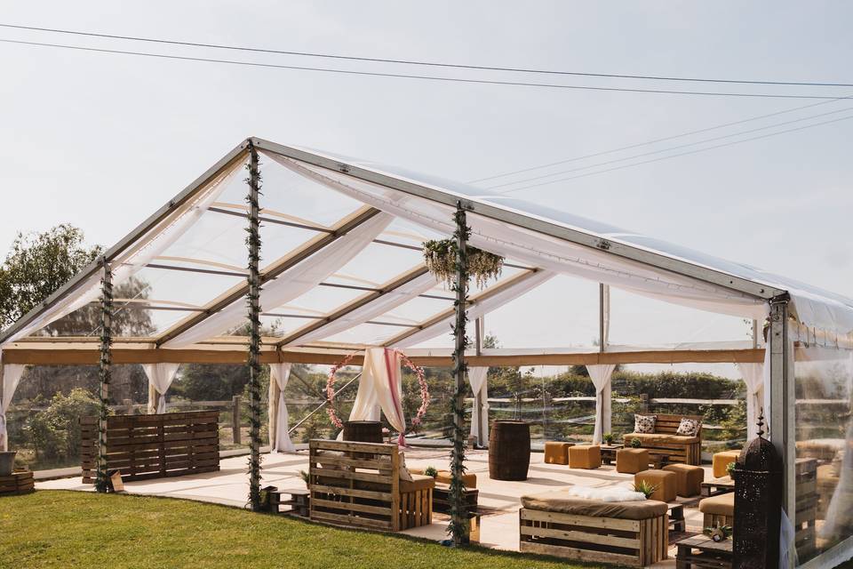 Clear wedding marquee