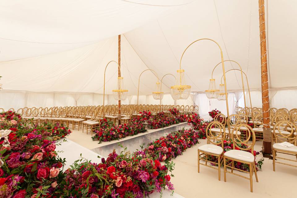 Luxe wedding marquee ceremony