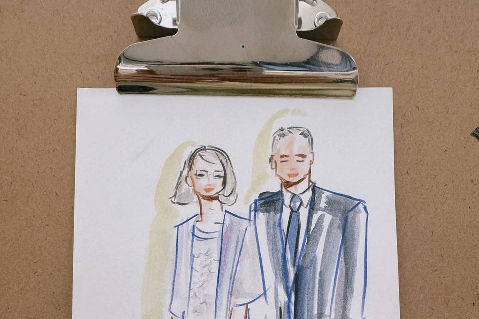 Couple Watercolour Sketch