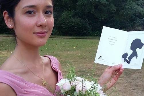 Bridesmaid with flowers