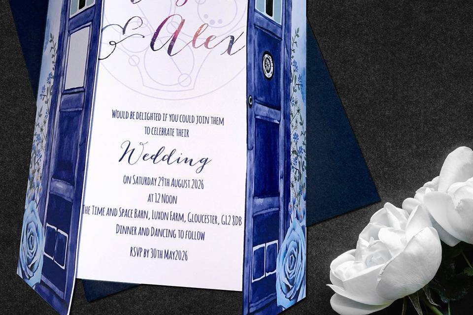 Dr Who wedding invitation