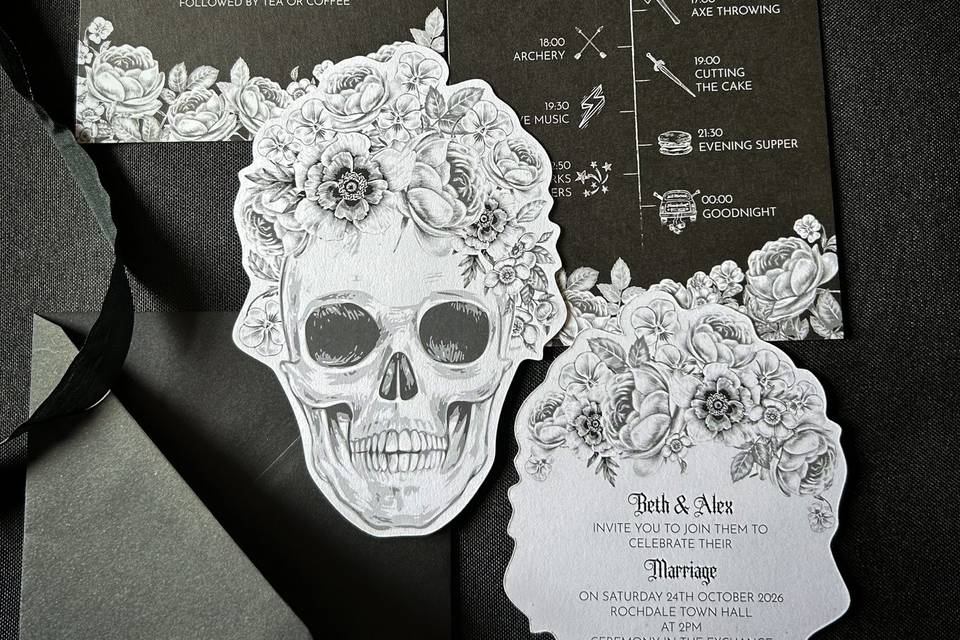 Gothic floral stationery