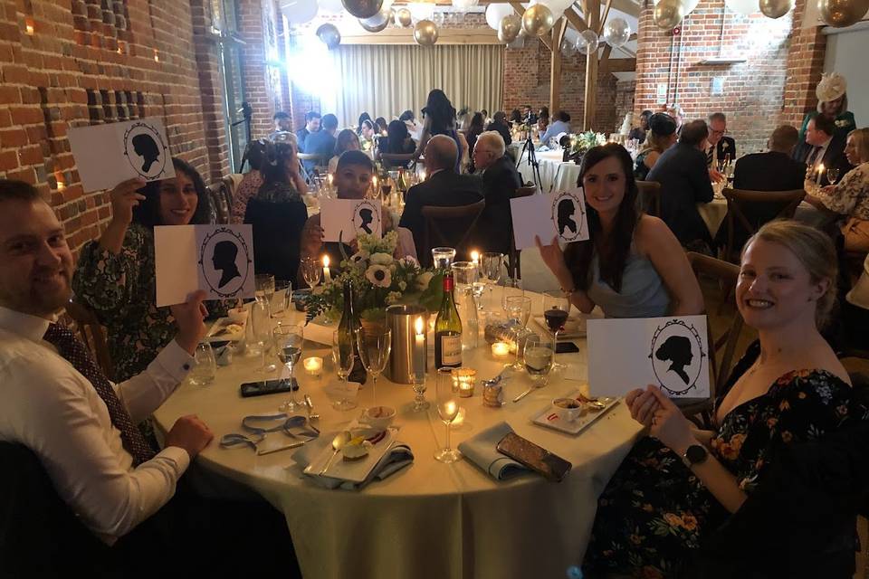 Candlelit table silhouettes