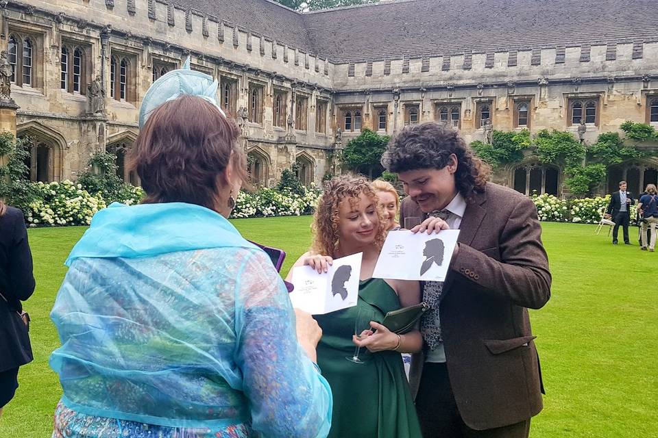 Silhouettes at Oxford wedding