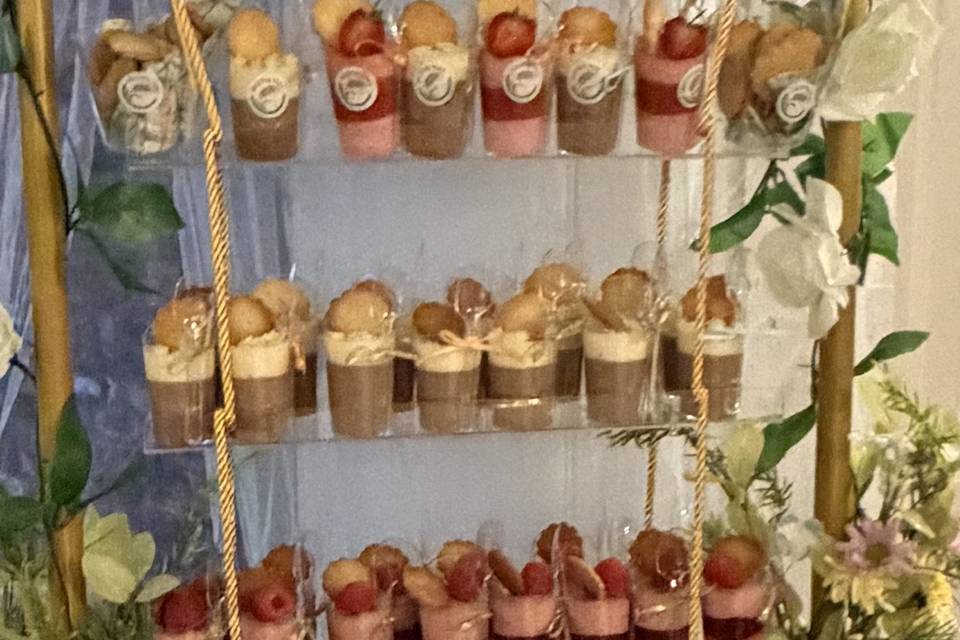 Deserts cups with mousse and i