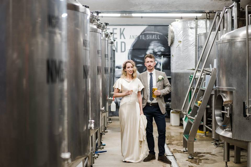 Wedding photos in the brewery