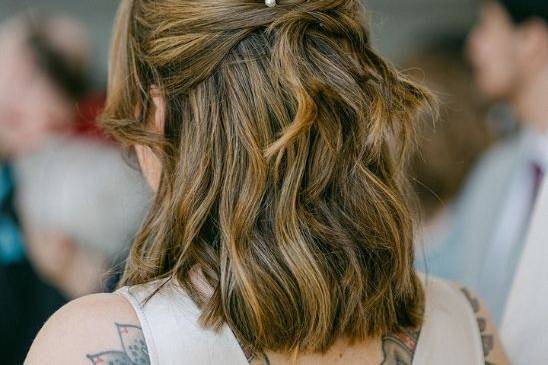 Anna's bridesmaid hair.