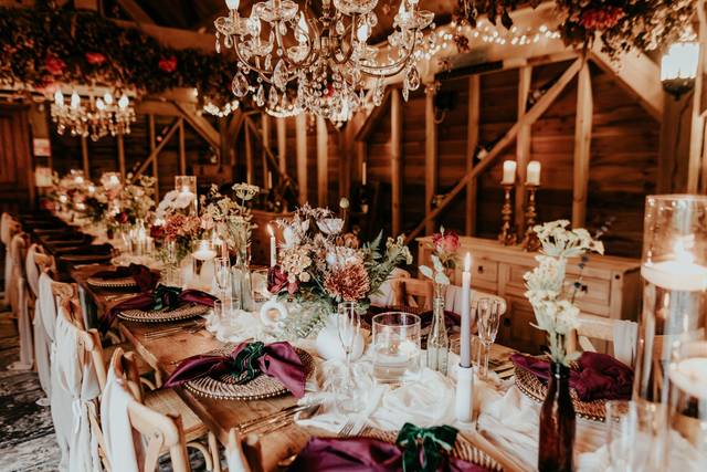 Small winter wedding set up