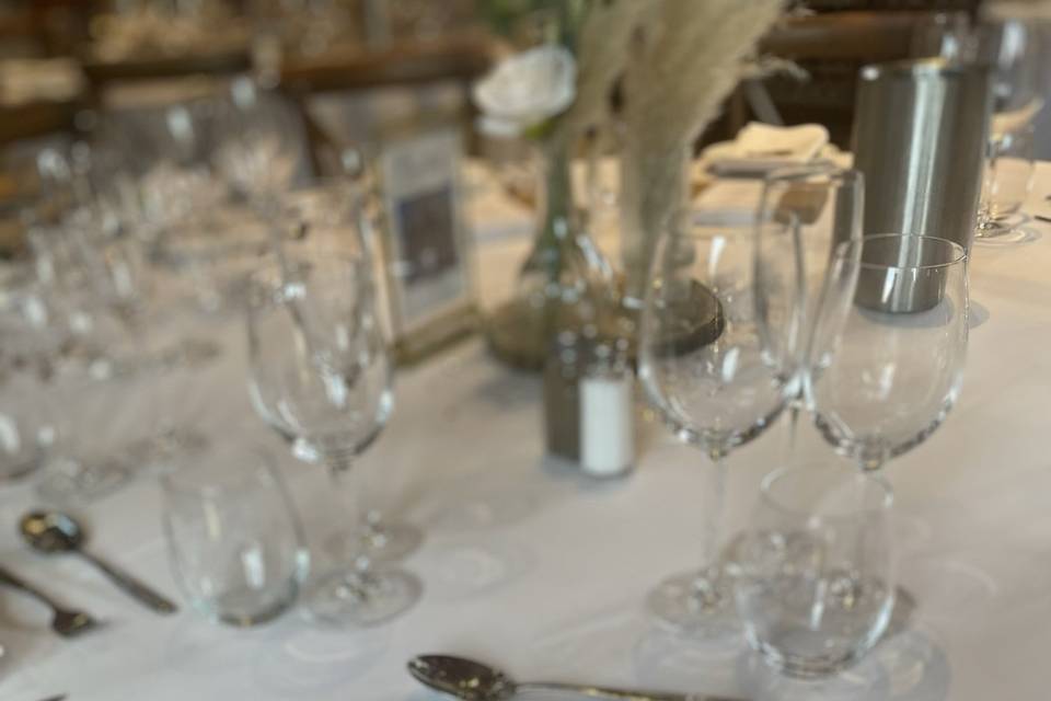 Closeup of table setting