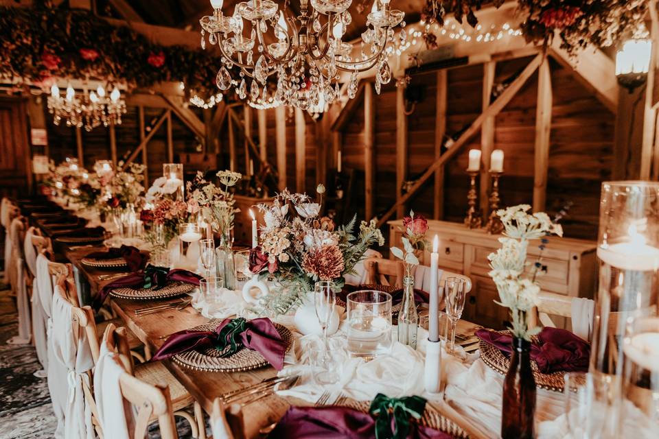 Small winter wedding set up