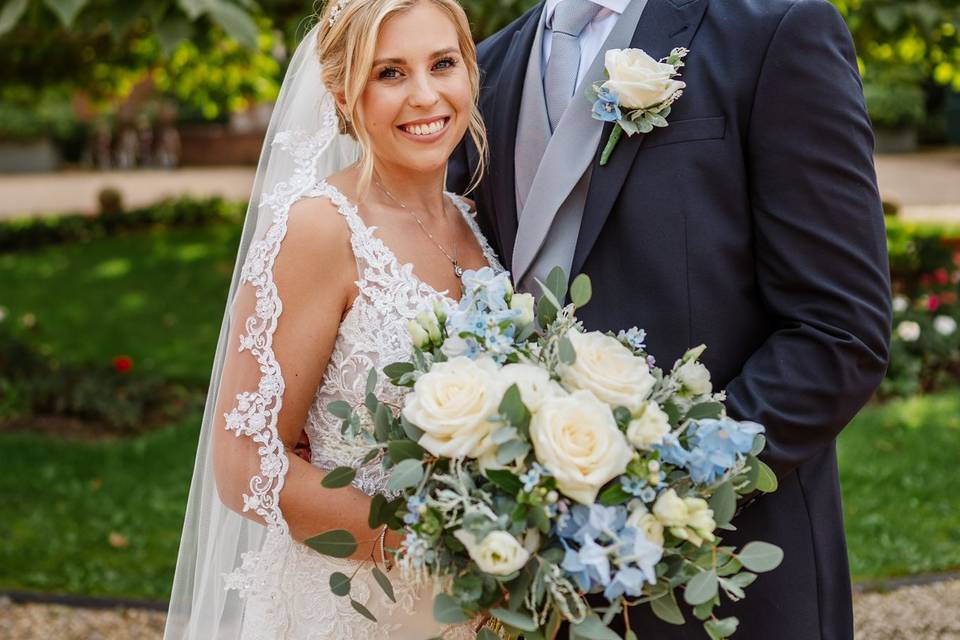 Blue and white bouquet