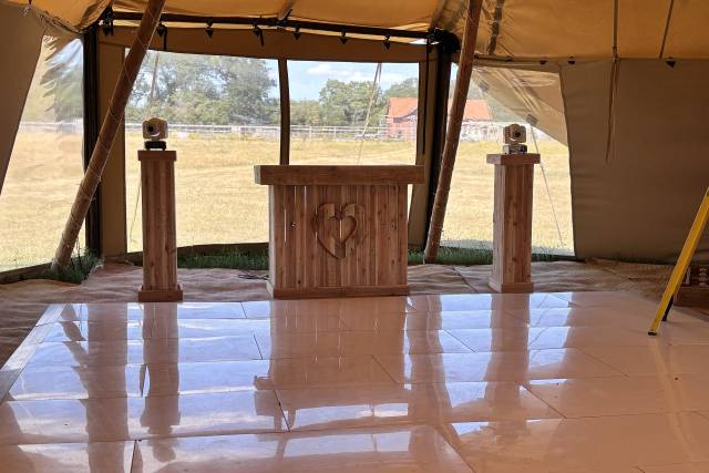 Rustic booth
