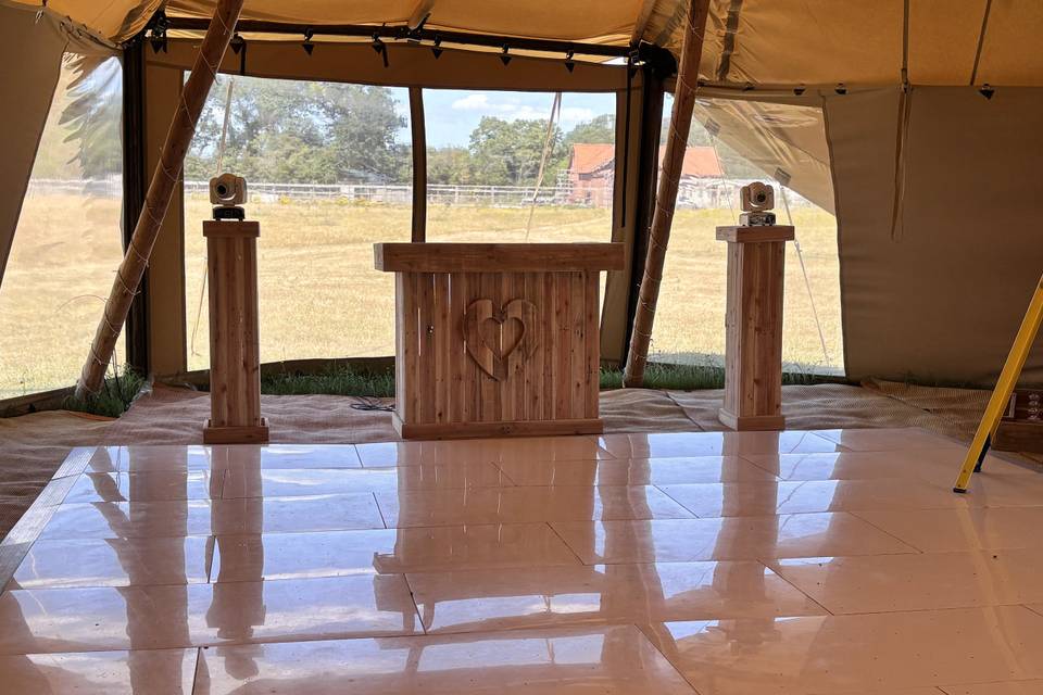 Rustic booth