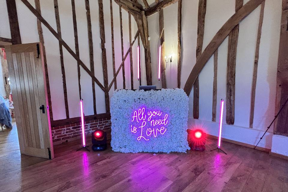 Our colour coded set up