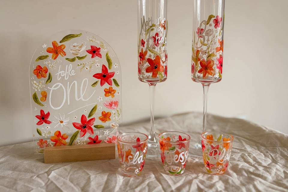 Hand Painted Glassware