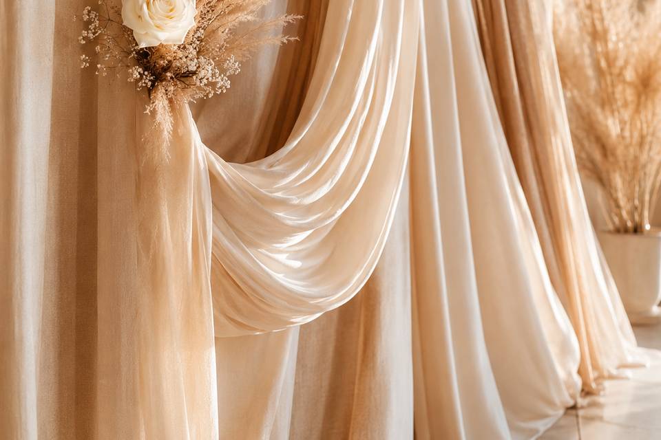 Champagne Drapery Styling