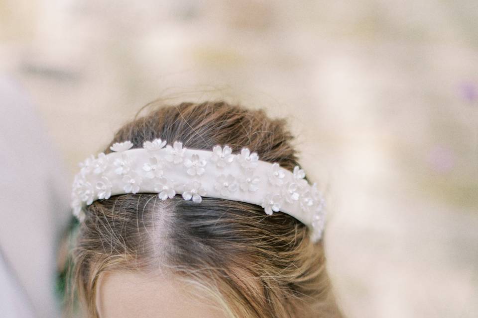 Ivory faux pearl headband